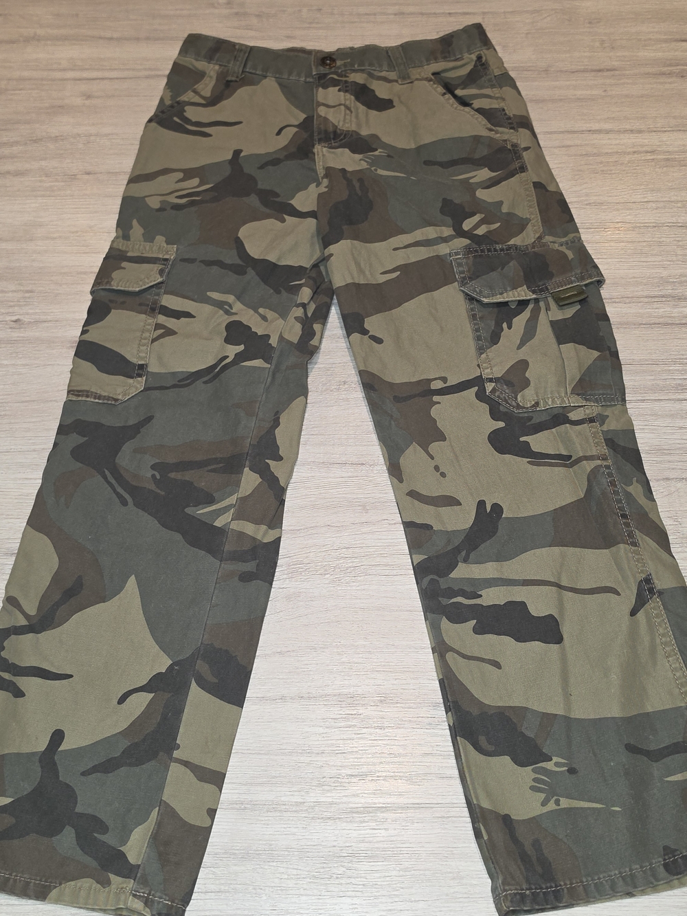 Wrangler Camouflage Cargo Pants Youth Size Boys 10 Regular Adjustable Waist C6
